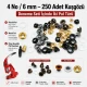 4 No Plise Sineklik Kuşgözü El Presli Makineli Başlangıç Seti, 6 mm çapında delik açma kalıbı ve tulumba el presi ile