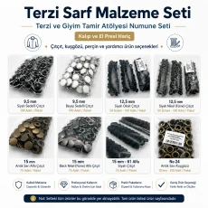 Tailor Supply, Repair and Sample Set – Snap Fasteners, Eyelets, Rivets and Jeans Buttons – Press and Dies Not Included TERZI-SARF-NUMUNE-SET01