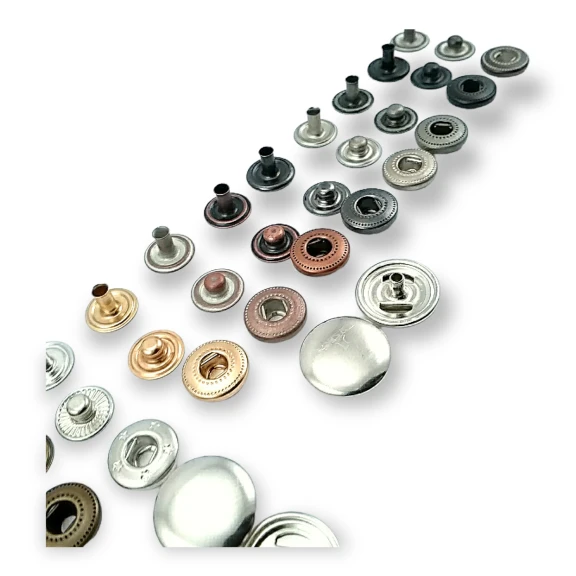 16 mm Çıtçıt Düğme Bombeli 54 Sistem Pirinç 4 lü Takım ERCB0016PR