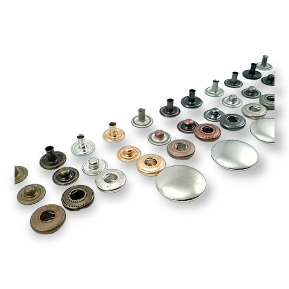 19 mm Çıtçıt Düğme Bombeli Pirinç 54 Sistem 4 lü Takım ERCB0019PR