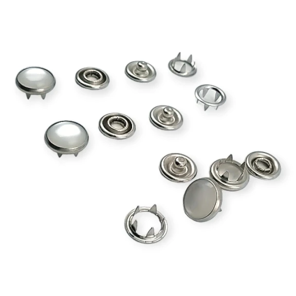 9.5 mm Prong Pearlescent Snap Fantenrs 3/8" With Cap Stainless Buttons C0014S