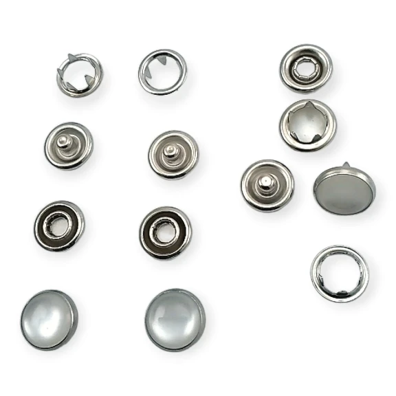 9.5 mm Prong Pearlescent Snap Fantenrs 3/8" With Cap Stainless Buttons C0014S