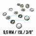 9.5 mm Prong Pearlescent Snap Fantenrs 3/8" With Cap Stainless Buttons C0014S 
