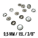 9.5 mm Prong Pearlescent Snap Fantenrs 3/8" With Cap Stainless Buttons C0014S