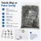Bebe Çıtçıtı 9,5 mm Paslanmaz Delikli Klikıt Çıtçıt, 250 Adet/Paket, bebek giyim ve zıbınlar için ideal