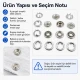 Bebe Çıtçıtı 9,5 mm Paslanmaz Delikli Klikıt Çıtçıt, 250 Adet/Paket, bebek giyim ve zıbınlar için ideal