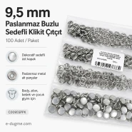 9,5 mm Paslanmaz Buzlu Sedefli Klikıt Çıtçıt 100 Adet/Paket C0095SPPK