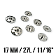 17 mm 27 L 11/16" Sew-On Snap Button Brass Stainless ERD170PR