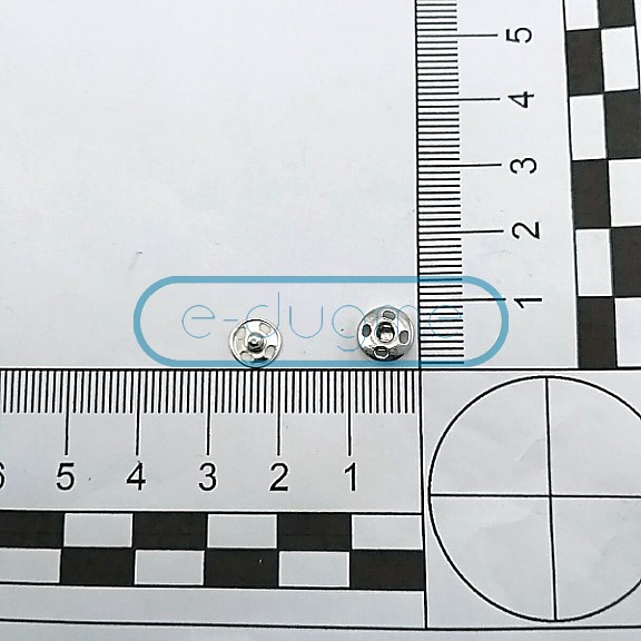 Sew-On Snap Button 8 mm 12 L 5/16" Brass Stainless ERD080PR4
