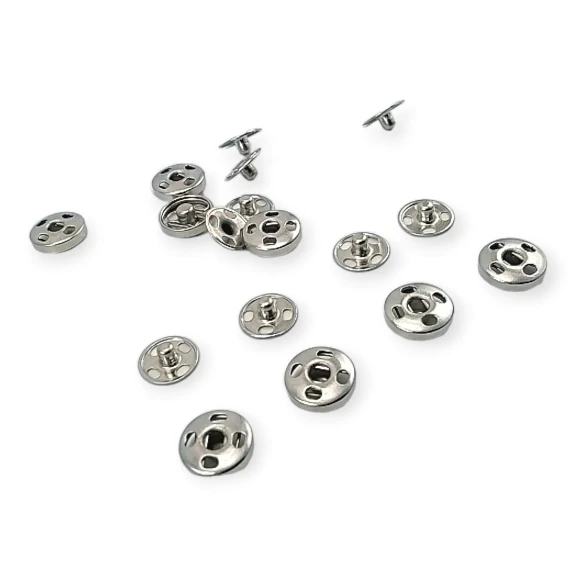 Dikme Çıtçıt Düğme 8 mm 12 boy Dört Delikli Pirinç Paslanmaz ERD080PR4