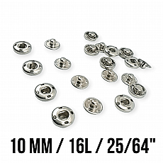 10 mm 16L / 25/64" Sew-On Snap Button Stainless ERD100P4