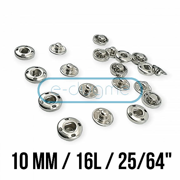 10 mm 16L / 25/64" Sew-On Snap Button Stainless ERD100PR4
