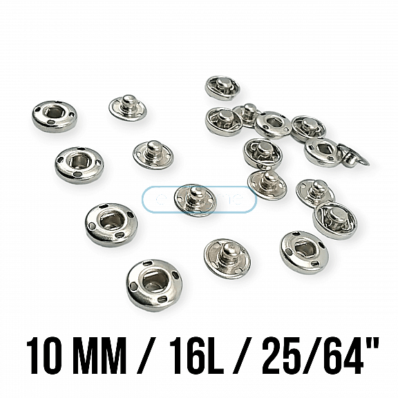 10 mm 16L / 25/64" Sew-On Snap Button Stainless ERD100PR4