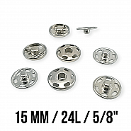 15 mm 24 L 5/8" Sew-On Snap Button Brass Stainless ERD150PR