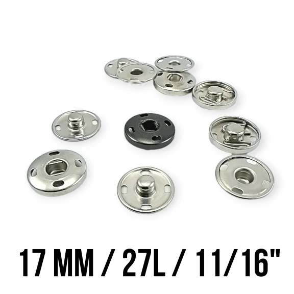 Dikme Çıtçıt Düğme 17 mm 27 boy Pirinç Paslanmaz Dört Delikli ERD170PR4