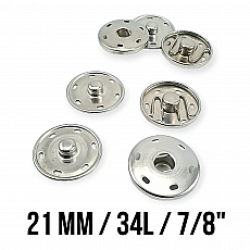 21 mm 34 L 7/8" Sew-On Snap Button Brass Stainless ERD210PR