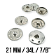 21 mm 34 L 7/8" Sew-On Snap Button Brass Stainless ERD210PR