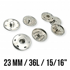 23 mm 36 L 15/16" Sew-On Snap Button Brass Stainless ERD230PR