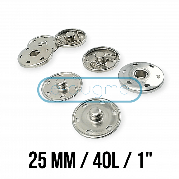 25 mm 40 L 1" Sew-On Snap Button Brass Stainless ERD250PR