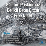 8 mm Klikıt Çıtçıt - Bebe Çıt Çıtı 1000 Adet Paslanmaz ERBCLK0008P