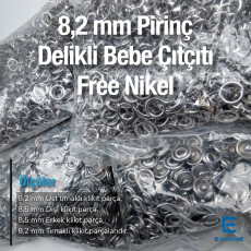 8 mm Klikıt Çıtçıt - Bebe Çıt Çıtı 1000 Adet ERBCLK0008PR