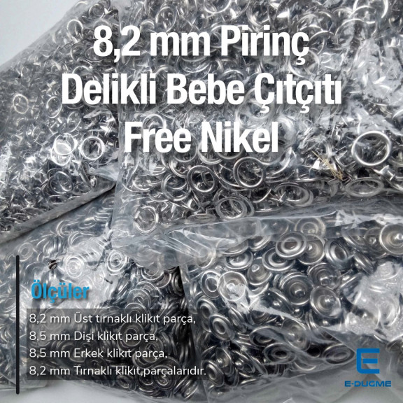 8 mm Klikıt Çıtçıt - Bebe Çıt Çıtı 1000 Adet ERBCLK0008P