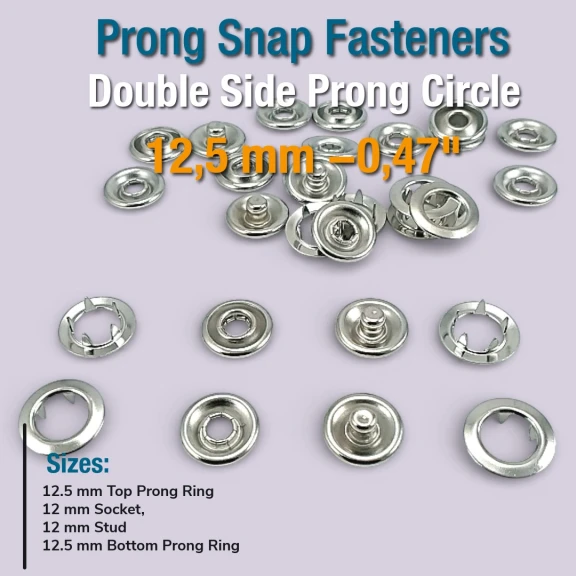 12,5 mm Çift Delikli Tırnaklı Klikıt Çıtçıt ERC00125TIRPR