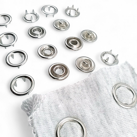 Tırnaklı Çıtçıt 15 mm Büyük Boy Paslanmaz Çıt Çıt  - İki Taraf Halkalı ERC0015TIRP