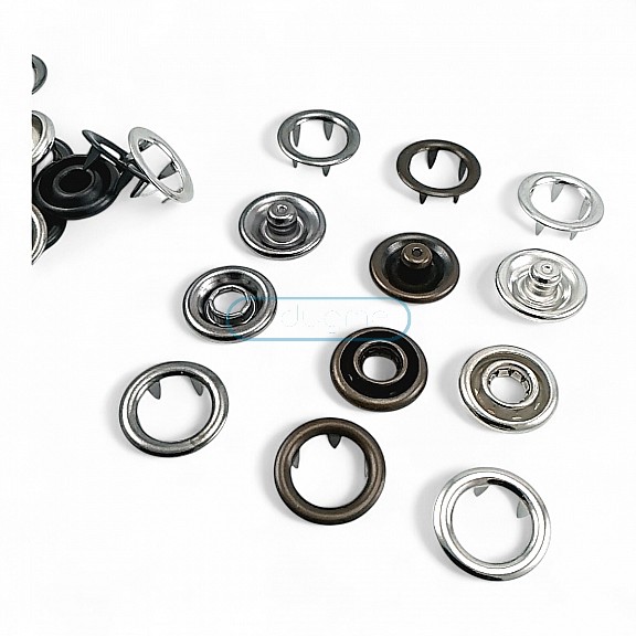 Prong Snap Fastener 15 mm - 0,59" Large Size Snap Fastener Whit Double Sided Ring ERC0015TIRPRU