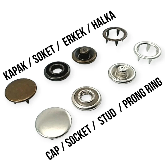 Prong Snap Fastener 17 mm 27L 0,67" Large Size ERC0017TIRPR