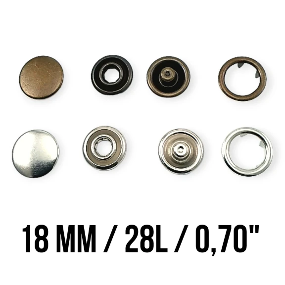 Tırnaklı Çıtçıt 18 mm Kapaklı ERC0017TIRPRKP