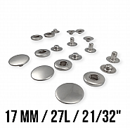 Snaps Fasteners 11/16" Stainless Alpha 17 mm 27L  Set Of 4 ERCA0017P