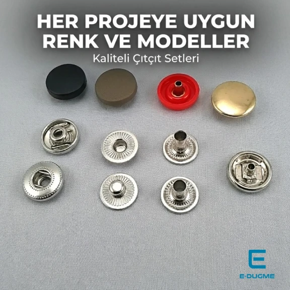 Alfa S 15 mm Plastik Çıtçıt 54 Sistem Pirinç 4 lü Takım ERCAS0015PL