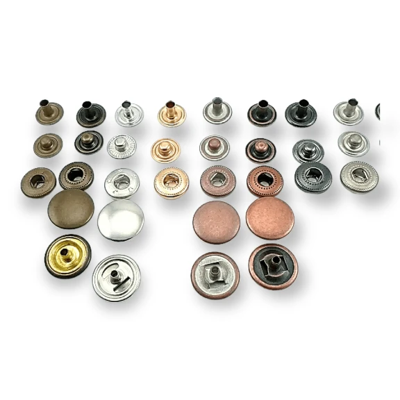 15 mm Çıtçıt Düğme Bombeli 54 Sistem Pirinç 4 lü Takım ERCB0015PR