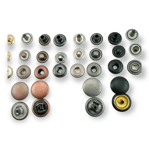 15 mm Çıtçıt Düğme Bombeli 54 Sistem Pirinç 4 lü Takım ERCB0015PR