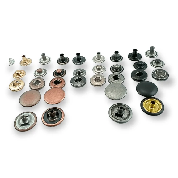 15 mm Çıtçıt Düğme Bombeli 54 Sistem Pirinç 4 lü Takım ERCB0015PR