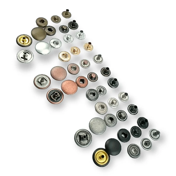 15 mm Çıtçıt Düğme Bombeli 54 Sistem Pirinç 4 lü Takım ERCB0015PR