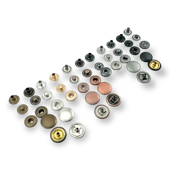 15 mm Çıtçıt Düğme Bombeli 54 Sistem Pirinç 4 lü Takım ERCB0015PR