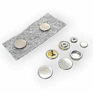 15 mm Çıft Taraflı Mont Çıtçıt Düğme Düz Para Tipi Pirinç Deluxe Serisi PR150R200CFT
