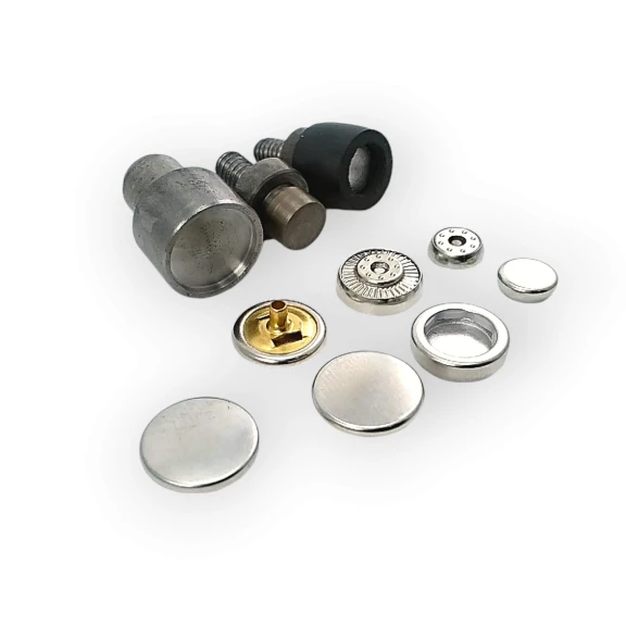 15 mm Çıft Taraflı Mont Çıtçıt Düğme Düz Para Tipi Pirinç Deluxe Serisi PR150R200CFT