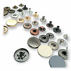 Snaps Fasteners 19/32" Coin Type Flat 15 mm 24L Zamak Set of 4 ERC0015ZMK