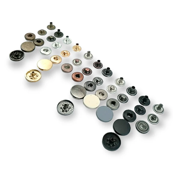 15 mm Zamak Çıtçıt Düz 54 Sistem 4 lü Takım ERC0015ZMK