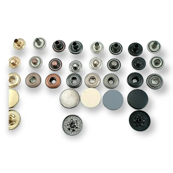 15 mm Zamak Çıtçıt Düz 54 Sistem 4 lü Takım ERC0015ZMK