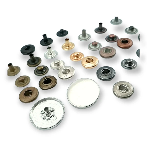 20 mm Zamak Çıtçıt Düz 54 Sistem 4 lü Takım ERC0020ZMK