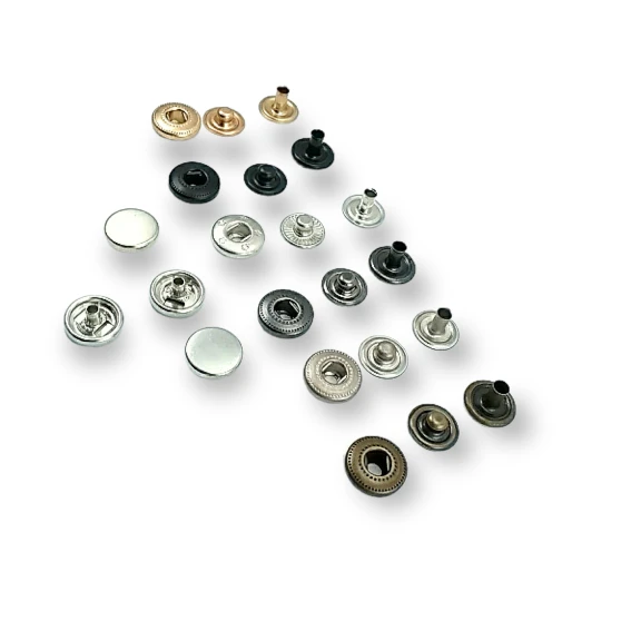 11,5 mm Çıtçıt Düğme Para Tipi Düz 54 Sistem Pirinç 4 lü Takım ERCB0115PRP