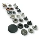 Snaps Fasteners 43/64" Coin Type Flat 17 mm 27L Zamak Set of 4 ERC0017ZMK