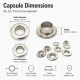 10 mm Inner Diameter Stainless Metal Eyelet Capsule for Textile and Leather Projects, 500 pcs Pack