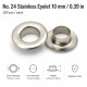 10 mm Inner Diameter Stainless Metal Eyelet Capsule for Textile and Leather Projects, 500 pcs Pack