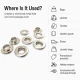 10 mm Inner Diameter Stainless Metal Eyelet Capsule for Textile and Leather Projects, 500 pcs Pack