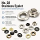 Kuşgözü No 28 Paslanmaz 13 mm ER0028P, çanta ve tekstil projelerinde kullanılmak üzere tasarlanmış, paslanmaz metal